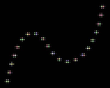 Noktalı eğri noktalı resim kolaj çevrelerin