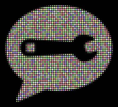 Hizmet ileti yarı ton nokta mozaiği