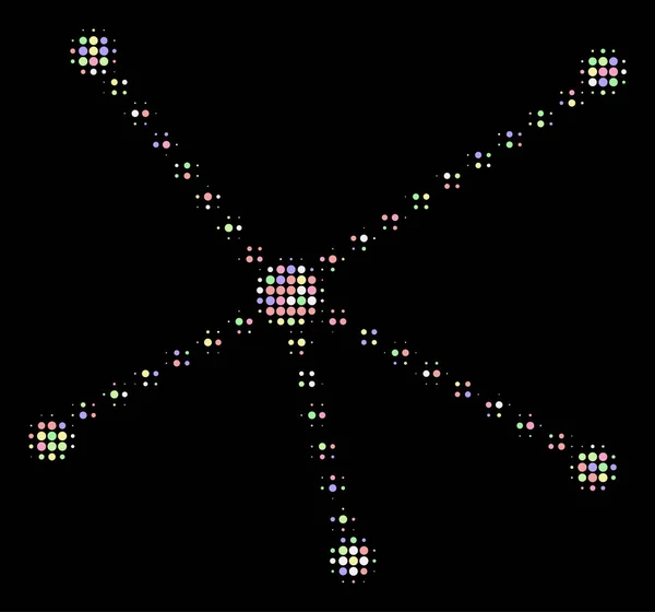 Relations pointillées Collage de points demi-tons — Image vectorielle
