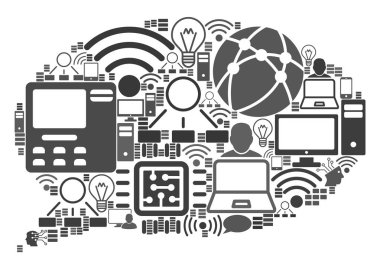 Bulut için Bigdata resimler kolaj simge bilgisayar