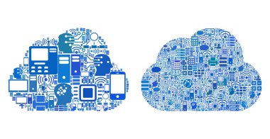 Bulut mozaik simgeler için Bigdata resimler