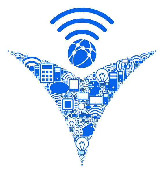 Мозаїчна ікона футуристичний людини для Bigdata — стоковий вектор