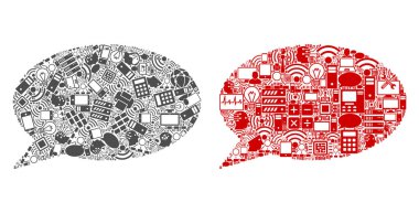 İleti bulut mozaik simgeleri Bigdata için