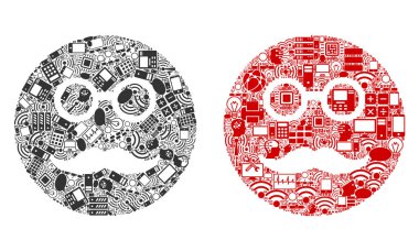 Bigdata için emeklilik Smiley kolaj simgeler