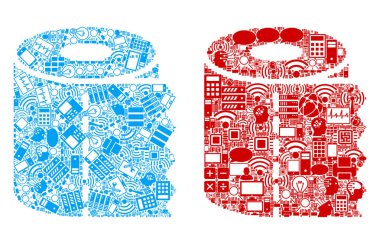 Tuvalet kağıdı rulo kompozisyon simgeler için Bigdata