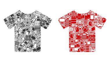 Bigdata için T-Shirt kolaj simgeler