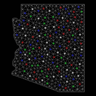 Flare Spotlar ile Bright mesh ağ Arizona Devlet Haritası
