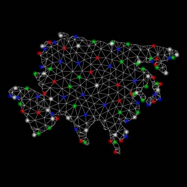 Flash Spotlar ile Bright Mesh 2D Asya Haritası