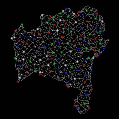 Parlak Mesh karkas Bahia devlet haritası ile Flash Spotlar