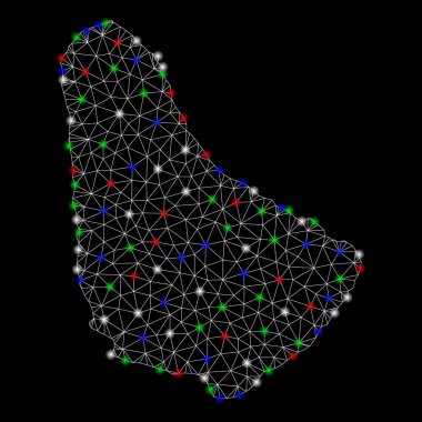Işık Spotlar ile parlak Mesh karkas Barbados Haritası