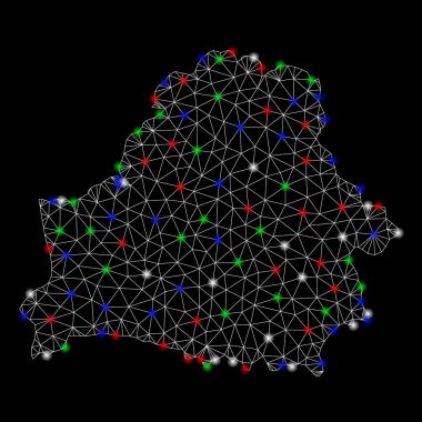 Light Spotlar ile Bright Mesh 2D Belarus Haritası