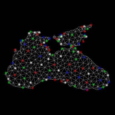 Parlak kafes tel çerçeve siyah deniz haritası ile ışık Spotlar