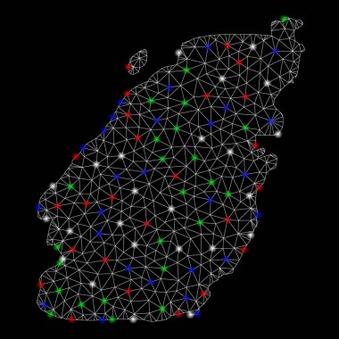 Flare Spotlar ile parlak Mesh 2D Bowen Adası Haritası