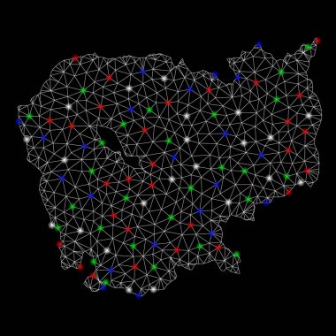 Parlak Mesh 2D Kamboçya haritası ile Flash Spotlar