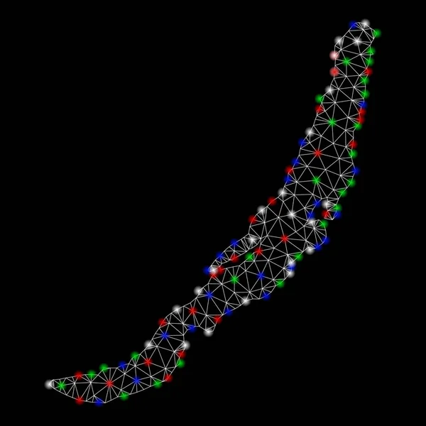 光スポットと明るいメッシュ2d バイカル湖マップ — ストックベクタ
