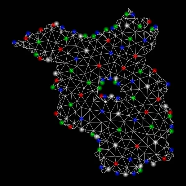 Parlak kafes tel çerçeve Brandenburg arazi haritası ile Flash Spotlar