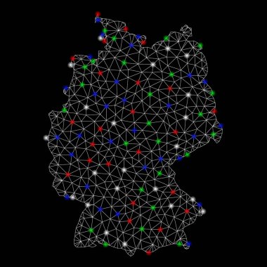 Flash Spotlar ile Bright Mesh 2D Almanya Haritası