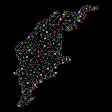 Parlama Spotlar ile parlak kafes ağ Gotland Adası Haritası