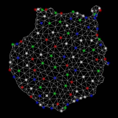 Işık Spotlar ile parlak Mesh 2D Gran Canaria Haritası
