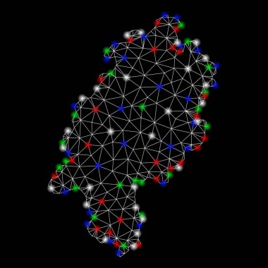 Parlak kafes ağ Hesse kara haritası ile Flash Spotlar