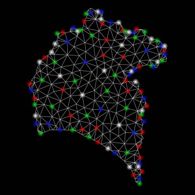 Işık Spotlar ile Bright mesh ağ Huelva Eyaleti Haritası