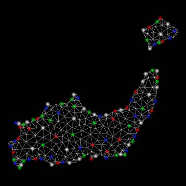 Parlak Mesh 2D Inagua Adaları ışık Spotlar ile harita