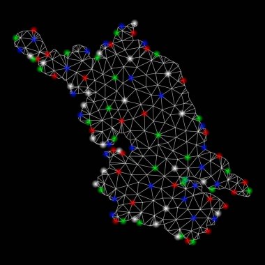 Işık Spotlar ile parlak Mesh karkas Jiangsu Province Haritası