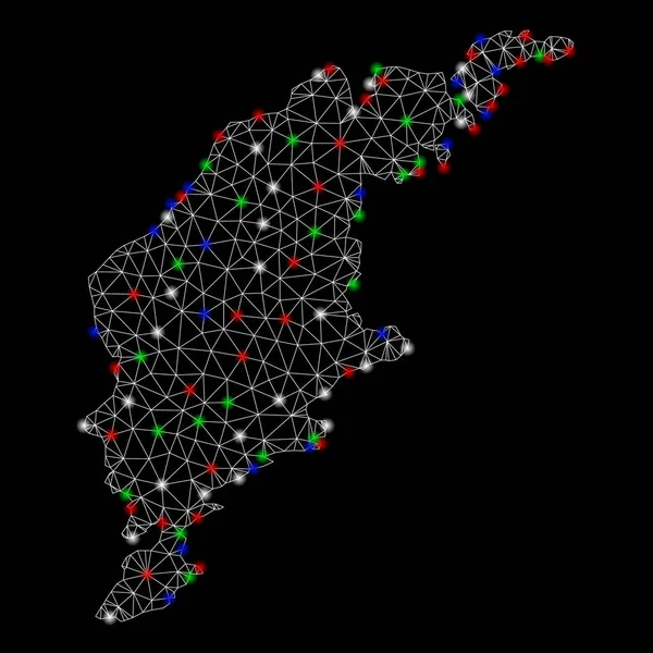 Parlama Spotlar ile parlak kafes ağ Gotland Adası Haritası
