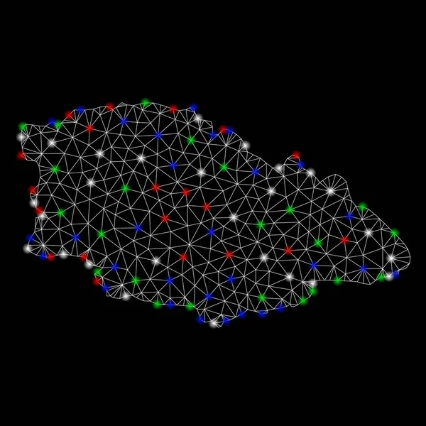Parlak Mesh karkas Gozo Adası Haritası ile Flash Spotlar