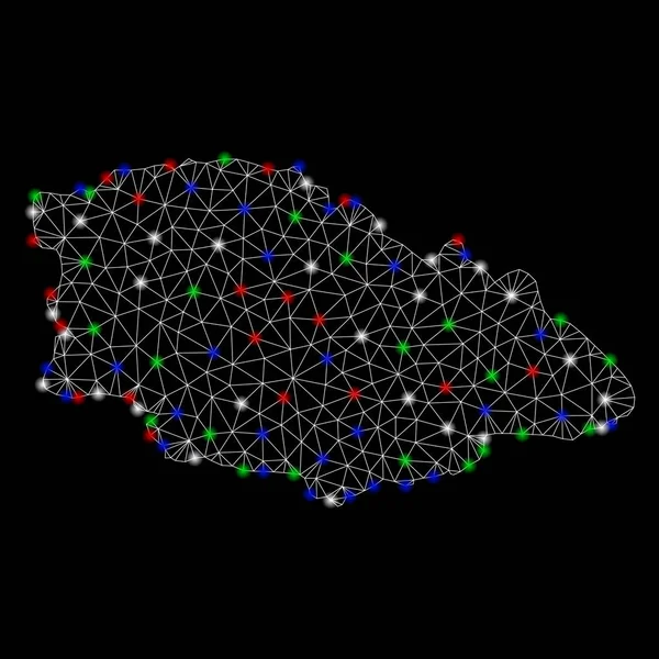 フラッシュスポットと明るいメッシュのカーカスゴゾ島マップ — ストックベクタ