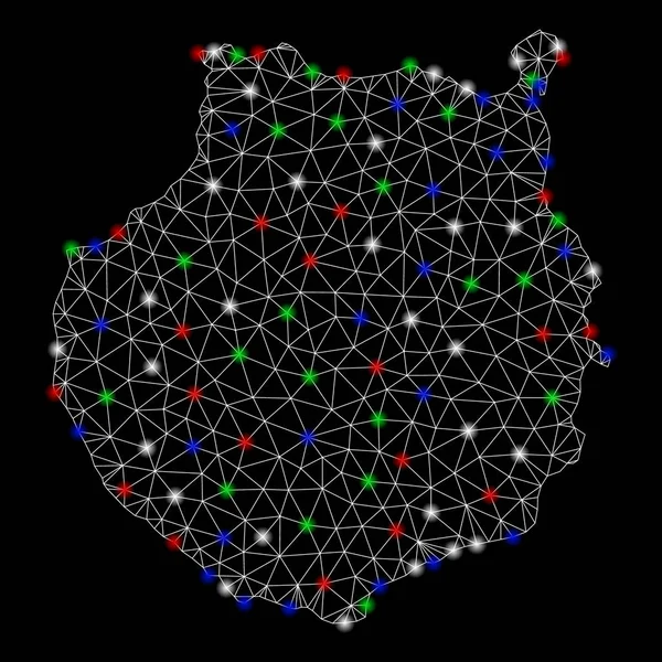 Işık Spotlar ile parlak Mesh 2D Gran Canaria Haritası