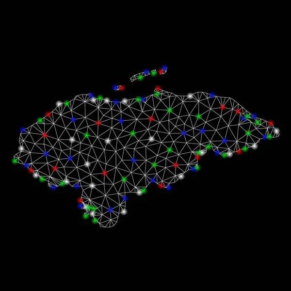 Flash Spotlar ile parlak kafes ağ Honduras Haritası