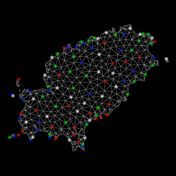 Parlama Spotlar ile Bright mesh ağ Ibiza Adası Haritası