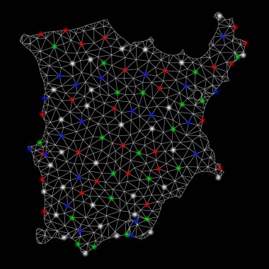 Parlama Spotlar ile parlak Mesh 2D Koh Samui harita