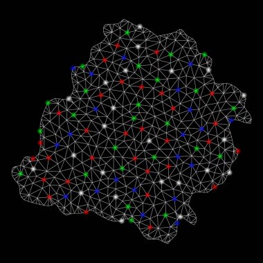 Flash Spotlar ile parlak Mesh karkas Lodz Voivodeship Haritası