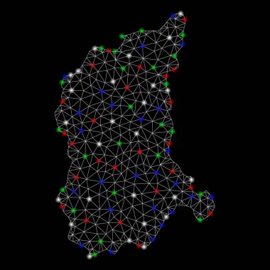Işık Spotlar ile parlak kafes ağ Lubusz Voivodeship Haritası