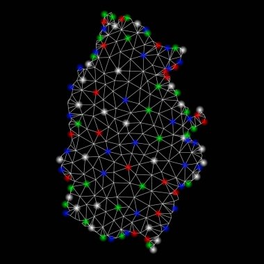 Işık Spotlar ile parlak Mesh karkas Lugo Eyaleti Haritası