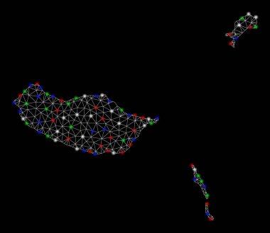 Parlak Mesh 2D Madeira Adaları ışık Spotlar ile harita