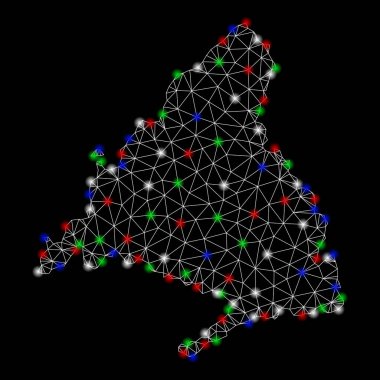 Bright Mesh karkas flare Spotlar ile Madrid Eyaleti Haritası