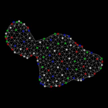 Parlama Spotlar ile parlak Mesh 2D Maui Adası Haritası