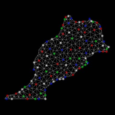 Işık Spotlar ile parlak Mesh karkas Fas Haritası