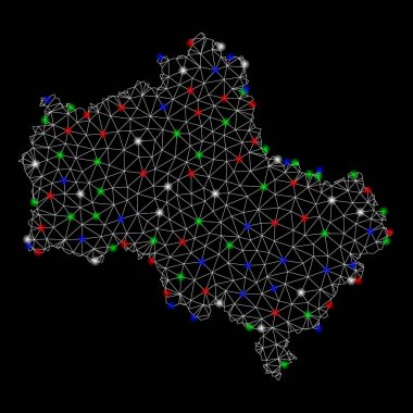 Parlak kafes karkas Moskova Oblast Harita flare Spotlar ile