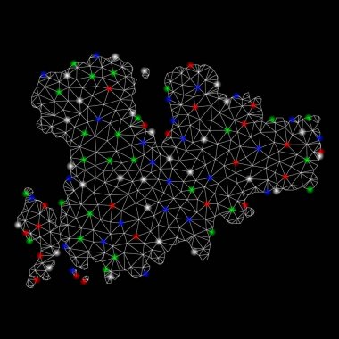 Light Spotlar ile parlak kafes ağı Mykonos Adası Haritası