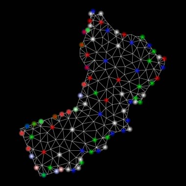 Parlama Spotlar ile parlak Mesh 2D Umman Haritası