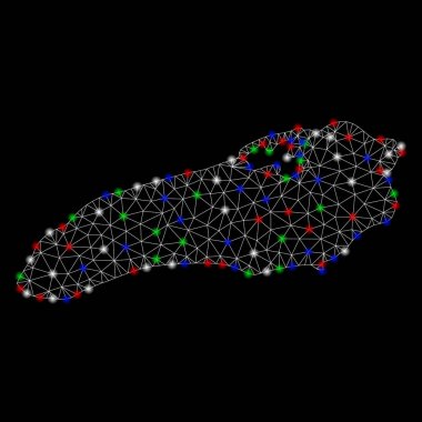 Parlak kafes ağ Ontario Lake Map Flash Spotlar ile
