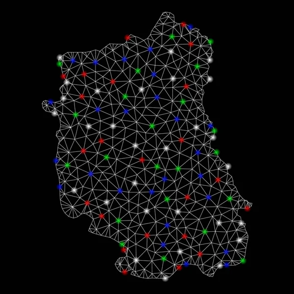 Parlak kafes ağ Lublin Voivodeship harita ile Flash Spotlar