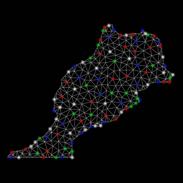 Işık Spotlar ile parlak Mesh karkas Fas Haritası