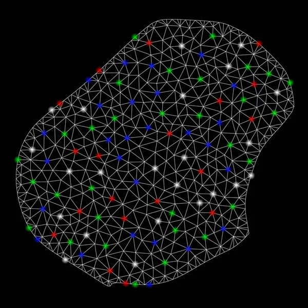 フラッシュスポットと明るいメッシュ2d ナウルマップ — ストックベクタ