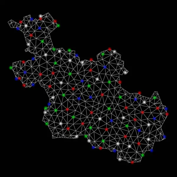 Parlama Spotlar ile parlak kafes tel çerçeve Overijssel Eyaleti Haritası