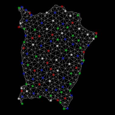 Parlama Spotlar ile parlak kafes tel çerçeve Penang Adası Haritası